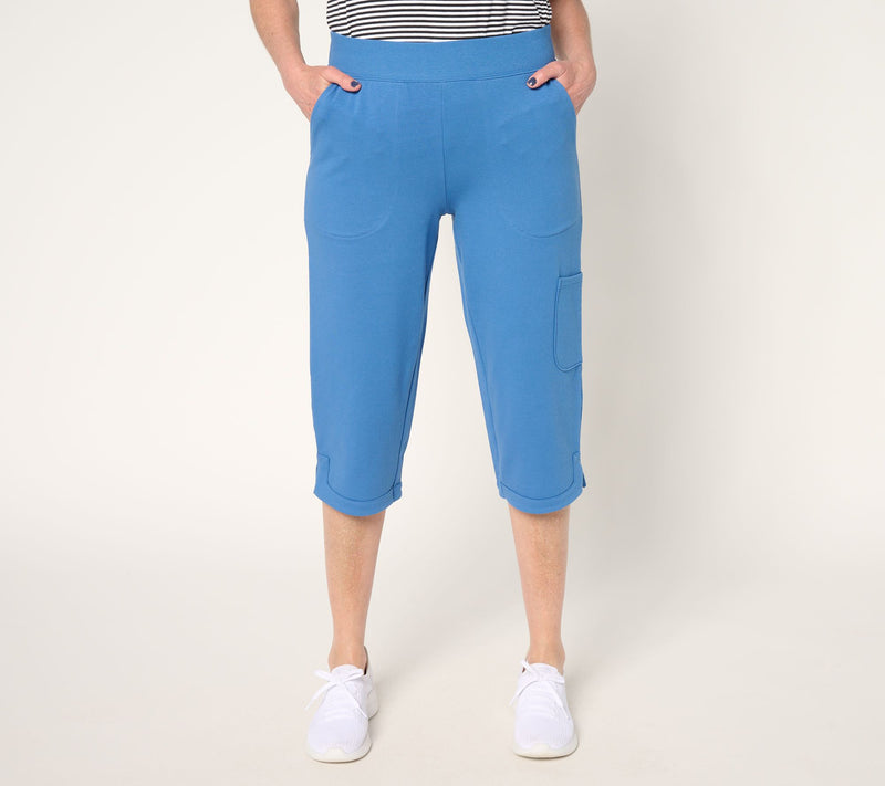 Denim & Co. Active Petite French Terry Straight Leg Capri Pants — View 9