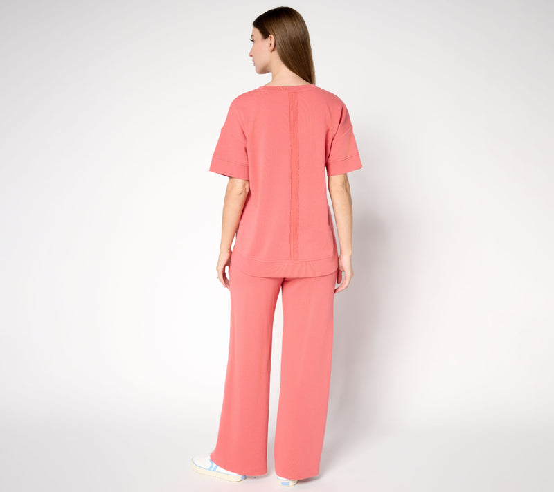 Peace Love World Tall French Terry Pullover and Pant Set — View 16