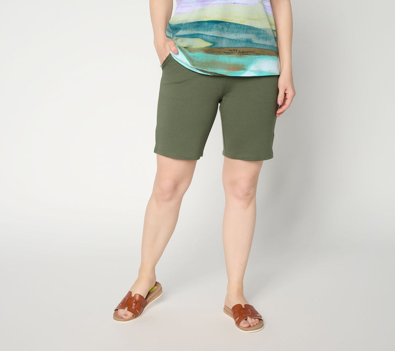Denim & Co. EasyWear French Terry Petite Short — View 5