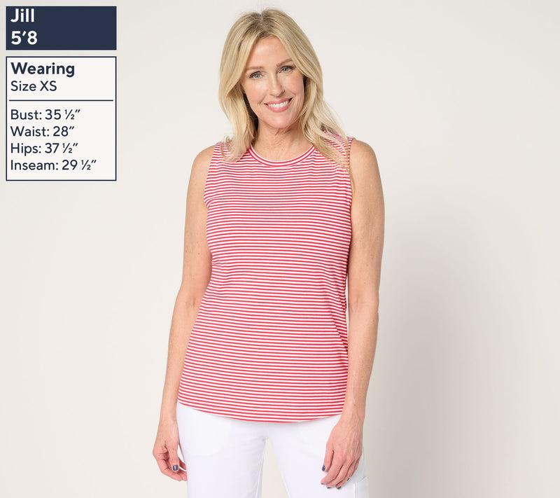 Denim & Co. Essentials Set of Striped Tank and Solid Top — View 13