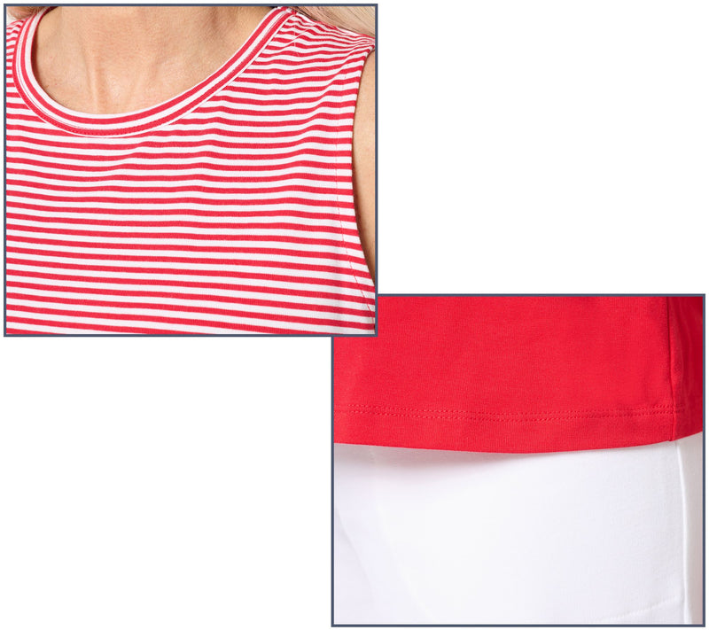 Denim & Co. Essentials Set of Striped Tank and Solid Top — View 16