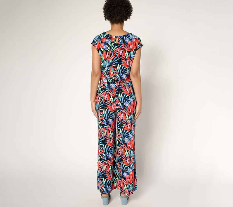 Women with Control Petite Como Jersey Printed Jumpsuit — View 10