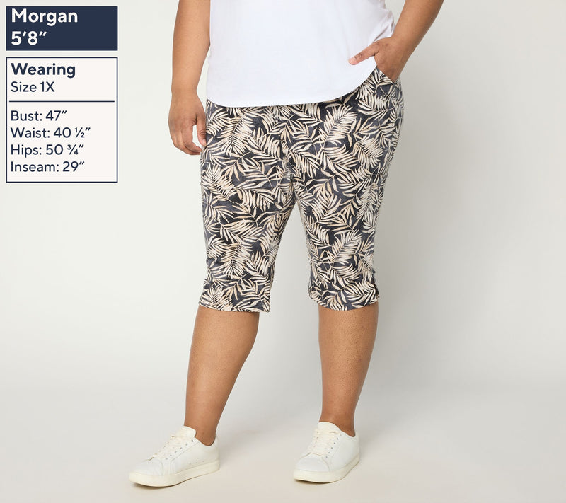 Denim & Co. Beach Jersey Petite Printed or Solid Skimmer — View 7