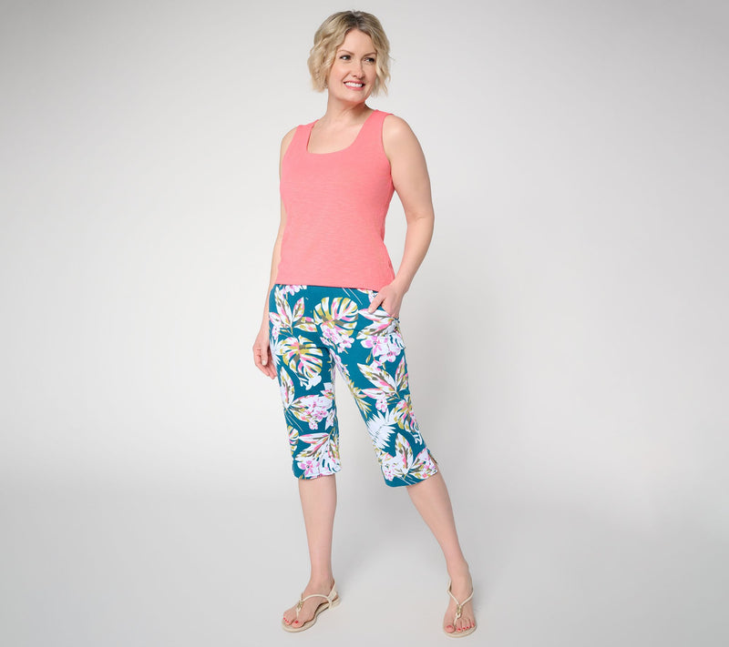 Denim & Co. Beach Jersey Tall Printed or Solid Skimmer — View 10