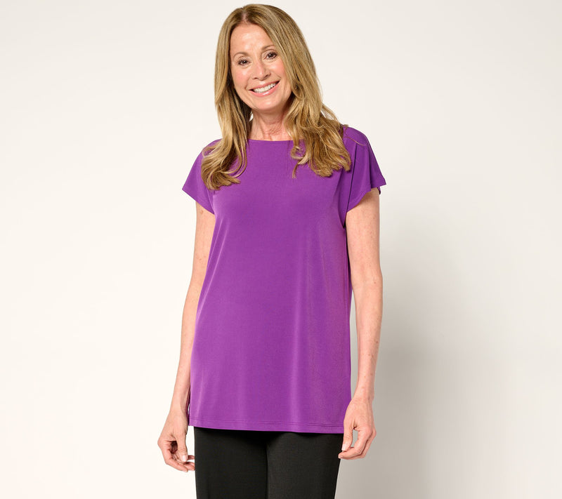 Susan Graver Regular Modern Essentials Liquid Knit Boatneck Tunic — Main view