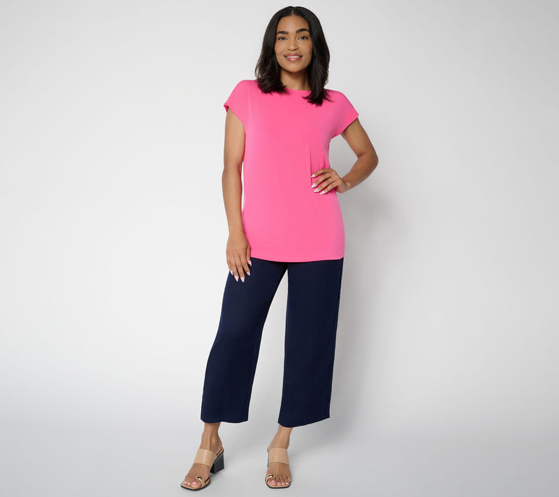 Susan Graver Petite Modern Essentials Liquid Knit Boatneck Tunic — View 12