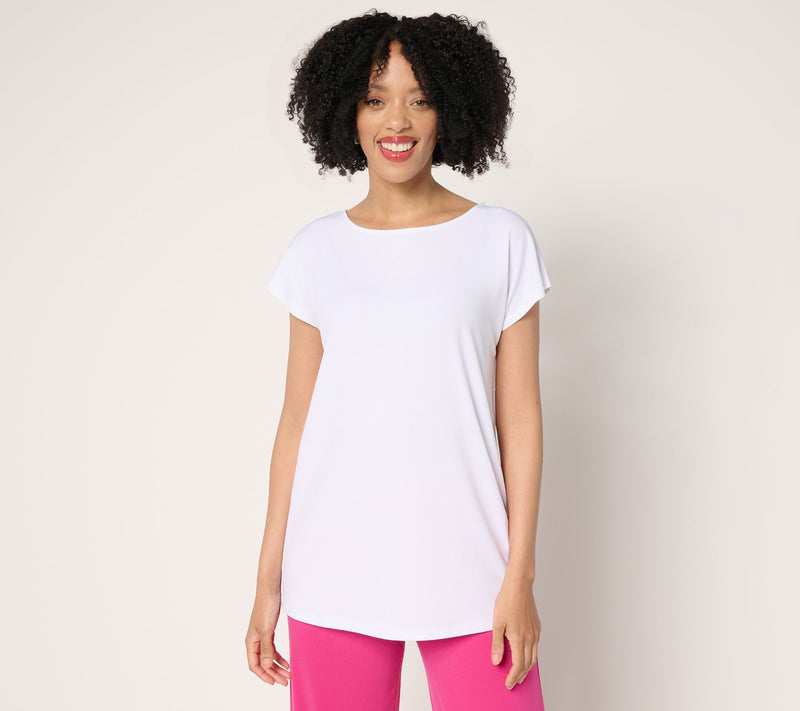 Susan Graver Petite Modern Essentials Liquid Knit Boatneck Tunic — View 21