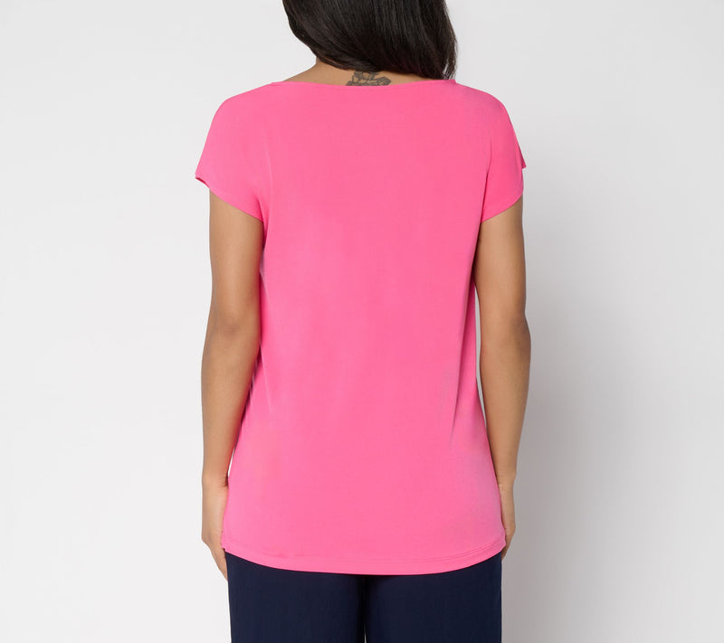 Susan Graver Petite Modern Essentials Liquid Knit Boatneck Tunic — View 11