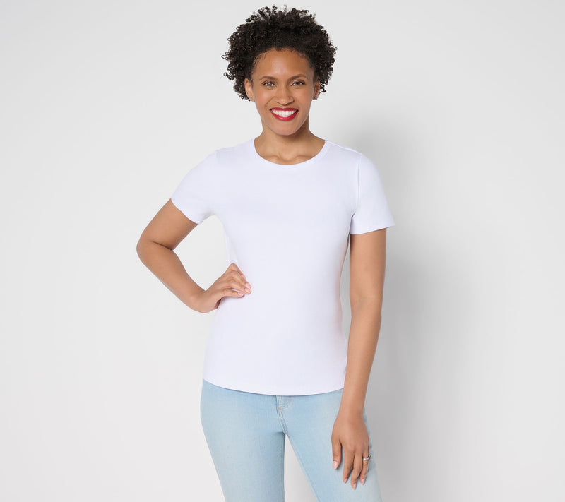 Susan Graver Every Day Rib Knit Short-Sleeve Top — View 14