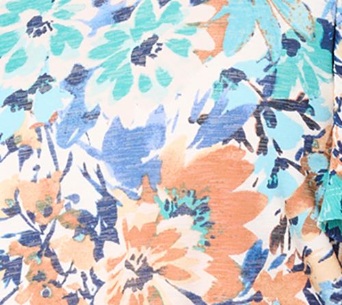 Susan Graver Printed Textured Knit Flutter Sleeve Top — View 9