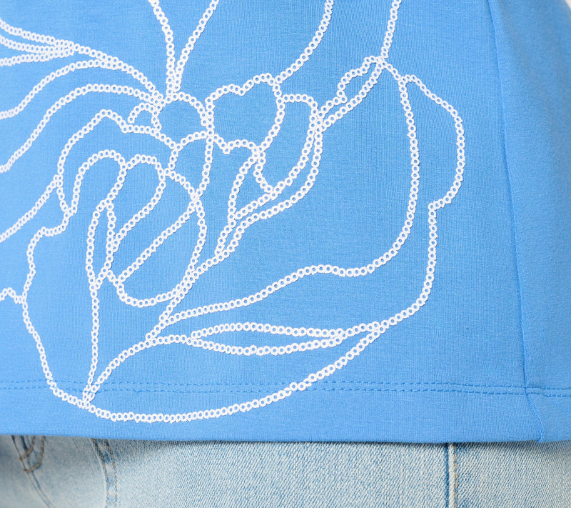 Susan Graver Weekend Comfy Cotton Embroidered Top — View 6