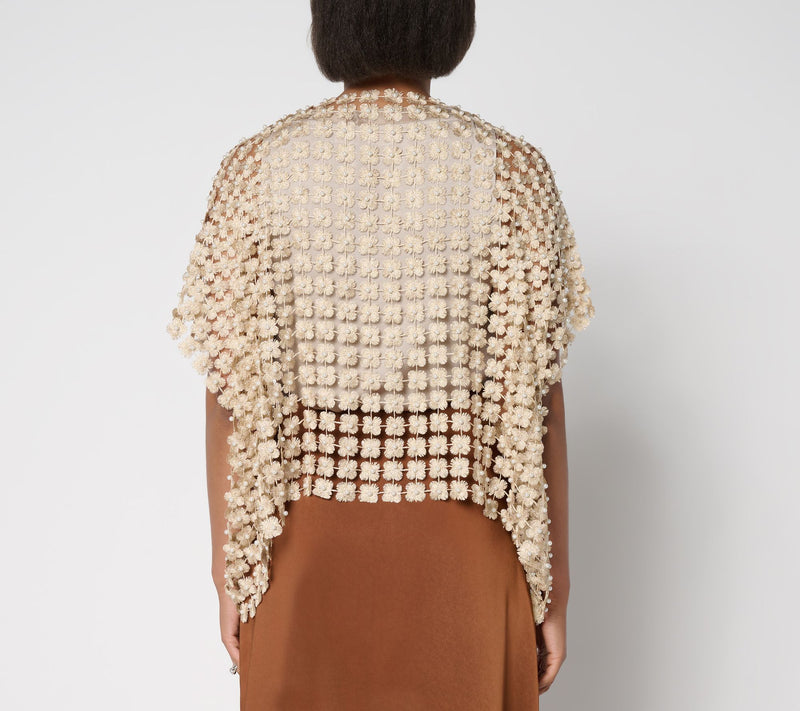 GRAVER Susan Graver Novelty Pearl Bead Embellished Shrug — View 7