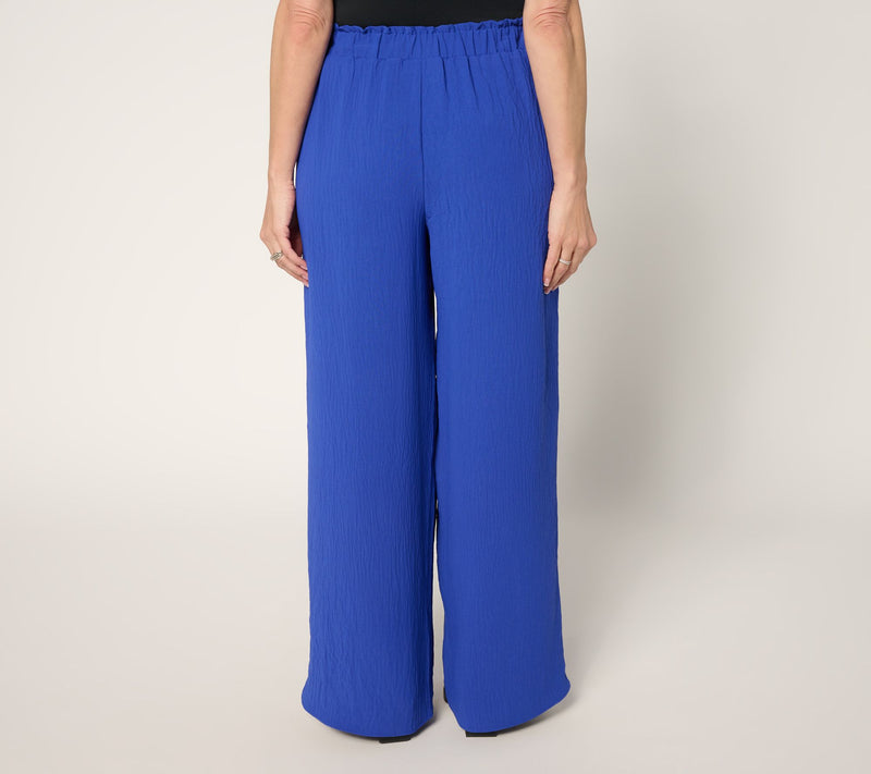 Susan Graver Petite Crinkled Woven Pull-On Palazzo Pant — View 10