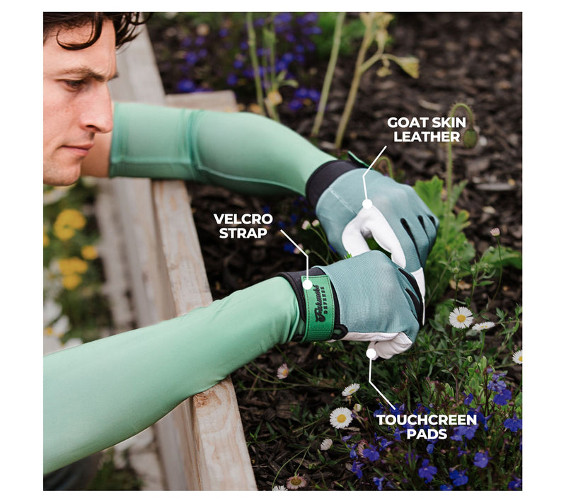Farmer's Defense 1-Piece Leather Gardening Gloves — View 9