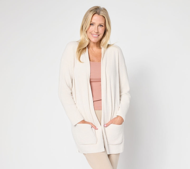 Barefoot Dreams CozyChic Ultra Lite Contrast Stripe Long Cardigan — View 13