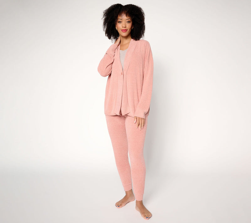 Barefoot Dreams CozyChic Ultra Lite Button Front Rib Collar Cardigan — View 13