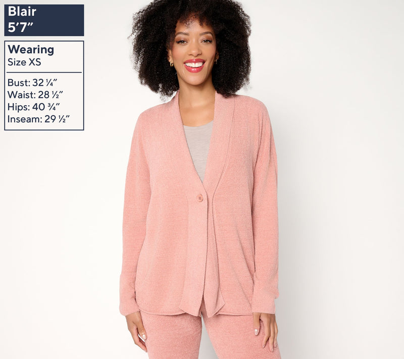 Barefoot Dreams CozyChic Ultra Lite Button Front Rib Collar Cardigan — View 11