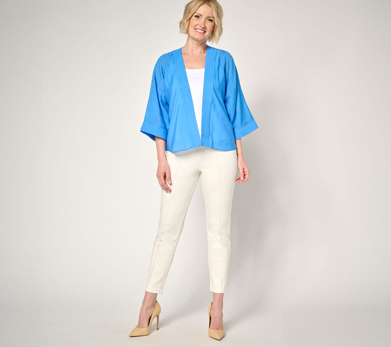 Women with Control Woven Open Front Topper — View 5
