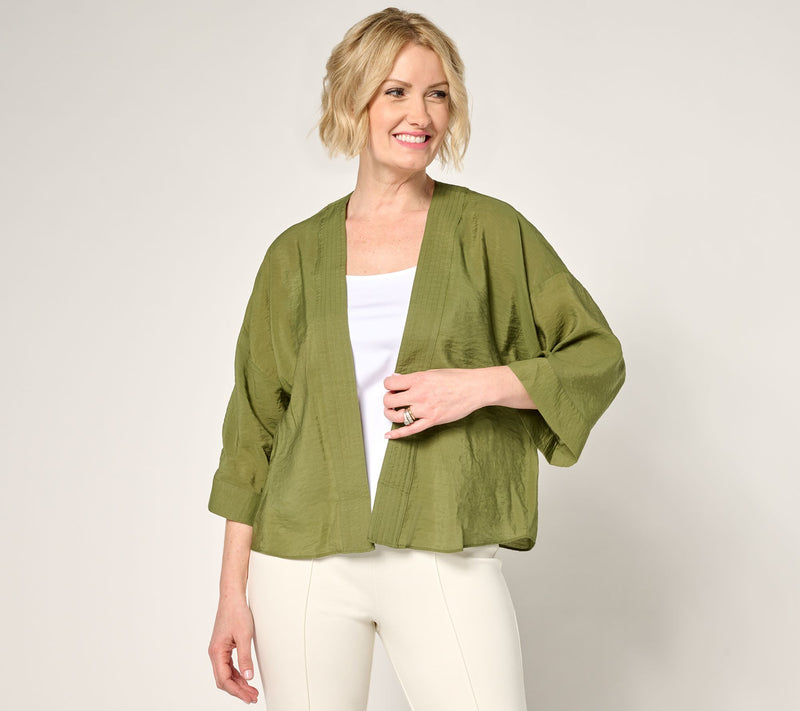 Women with Control Woven Open Front Topper — View 15