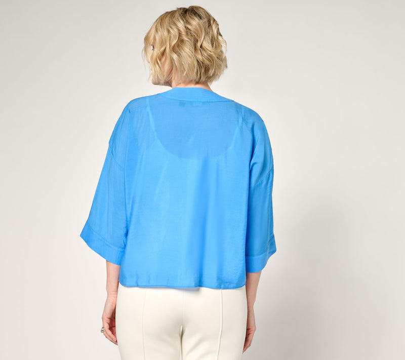 Women with Control Woven Open Front Topper — View 4