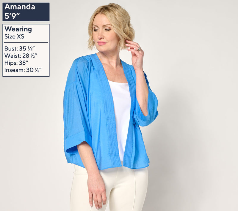 Women with Control Woven Open Front Topper — View 3