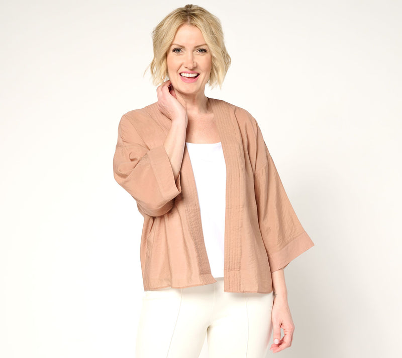 Women with Control Woven Open Front Topper — View 16