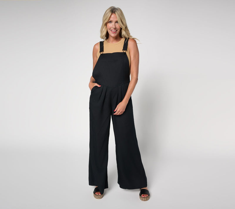 Me by Jennie Garth Regular Lyocell Rinks Overall Black — Main view