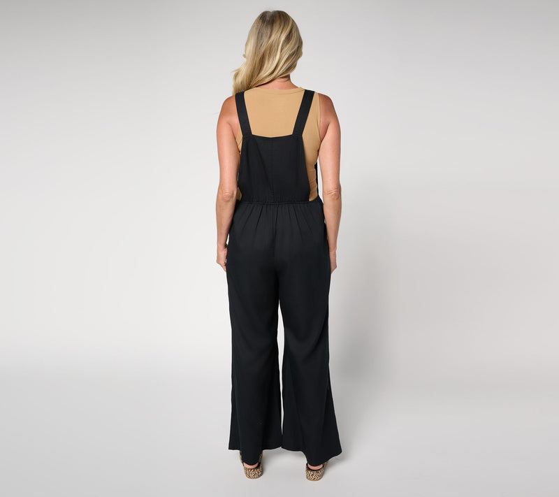 Me by Jennie Garth Petite Lyocell Rinks Overall Black — View 6