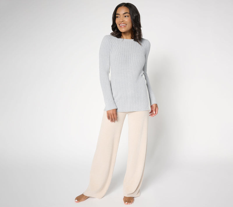 Barefoot Dreams CozyChic Ultra Lite Contrast Stripe Rib Tunic — View 5