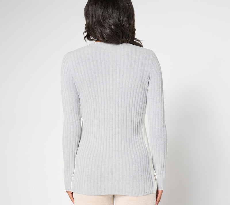 Barefoot Dreams CozyChic Ultra Lite Contrast Stripe Rib Tunic — View 4