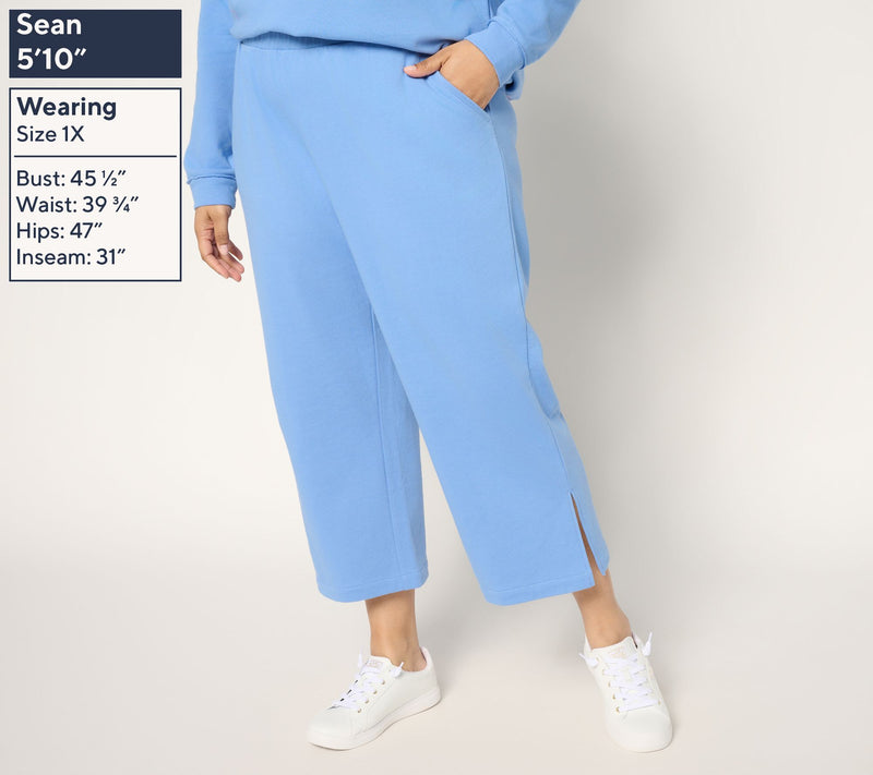 AnyBody Tall French Terry Pants with Pockets — View 2