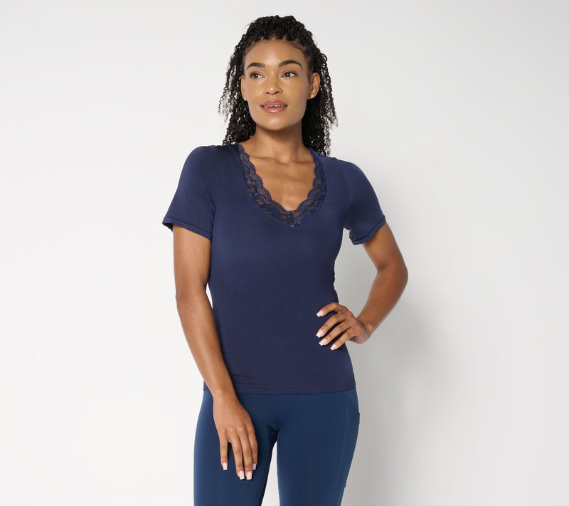 Breezies Natural Curves Seamless Lace Layering Tee — View 7