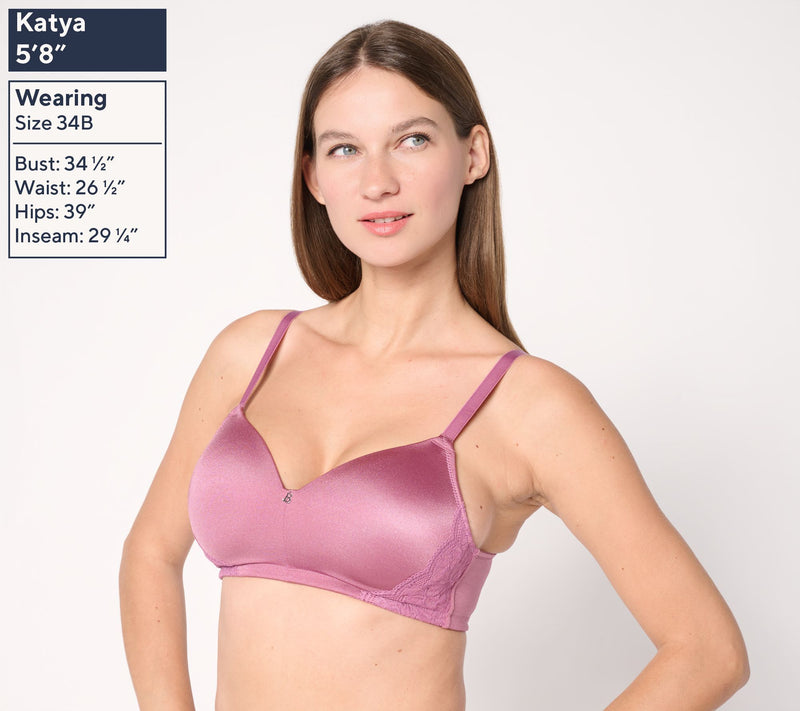 Breezies Natural Curves Lace Trim Wirefree T-Shirt Bra — View 8