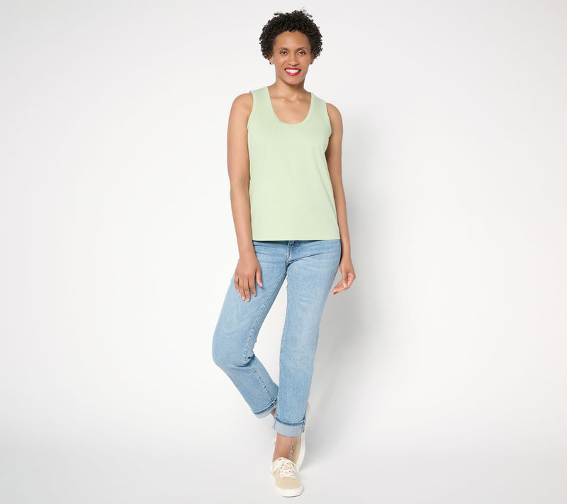 Peace Love World Sueded Knit 100% Cotton U-Neck Tank Top — View 17