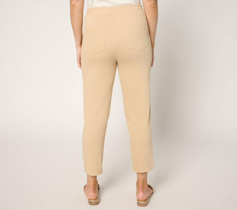 Denim & Co. Regular Comfy Knit Air Tapered Cargo Crop Pant — View 12