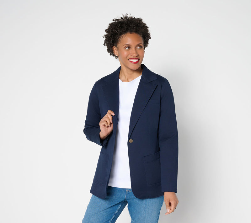 Martha Stewart Signature Twill Blazer with Pockets — View 8