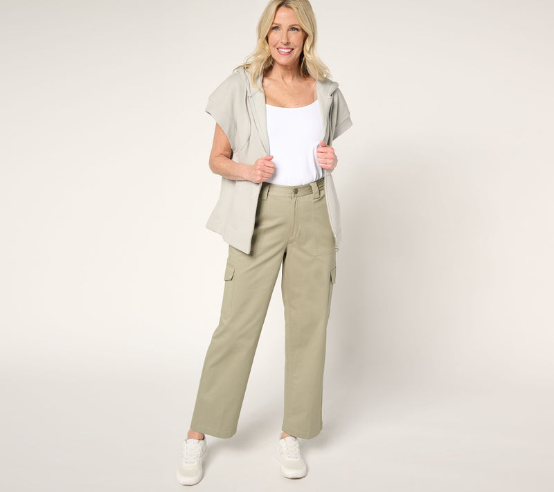 Martha Stewart Signature Regular Twill Straight Leg Cargo Pants — View 11