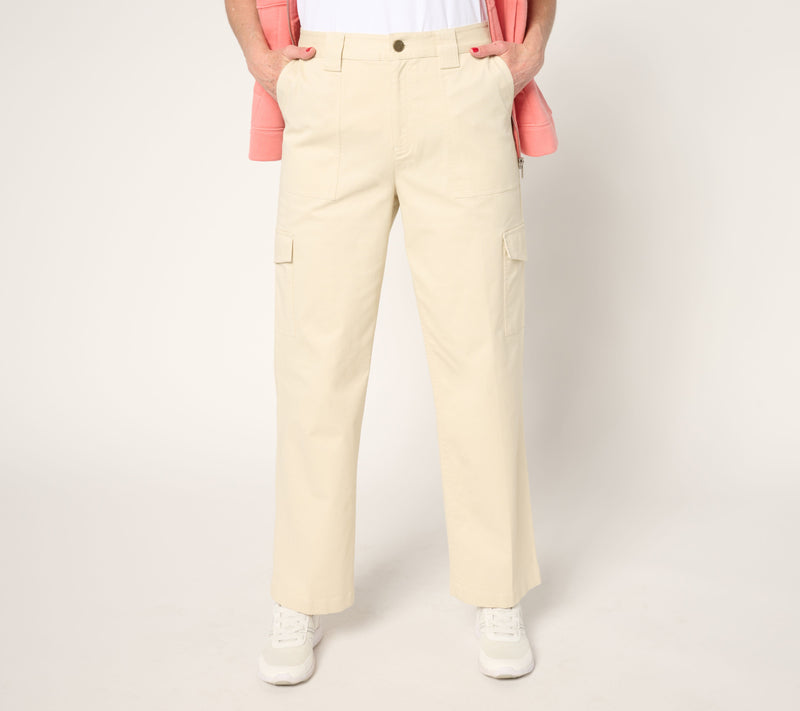 Martha Stewart Signature Petite Twill Straight Leg Cargo Pants — View 7