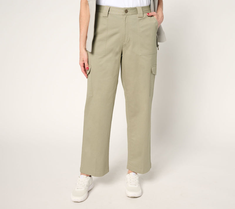 Martha Stewart Signature Petite Twill Straight Leg Cargo Pants — View 5