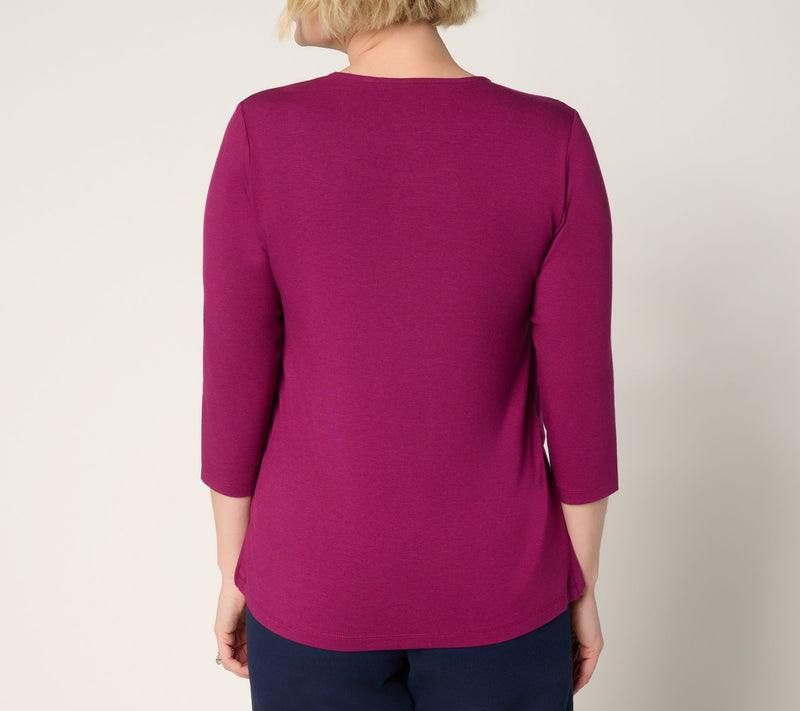 Denim & Co. Essentials So Soft Jersey Cardigan/Tank 2fer — View 4