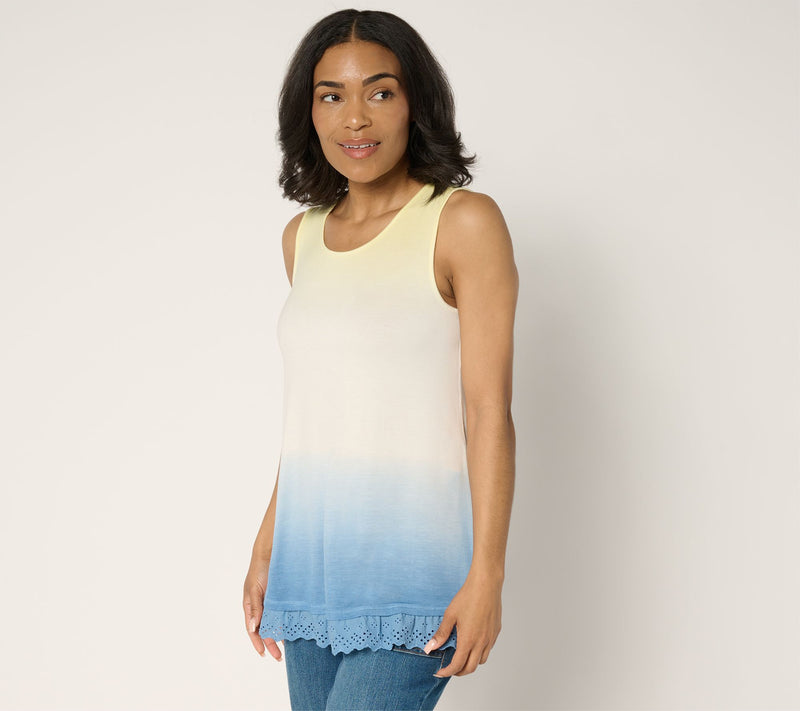 LOGO Layers by Lori Goldstein Knit Ombre Tank — View 14