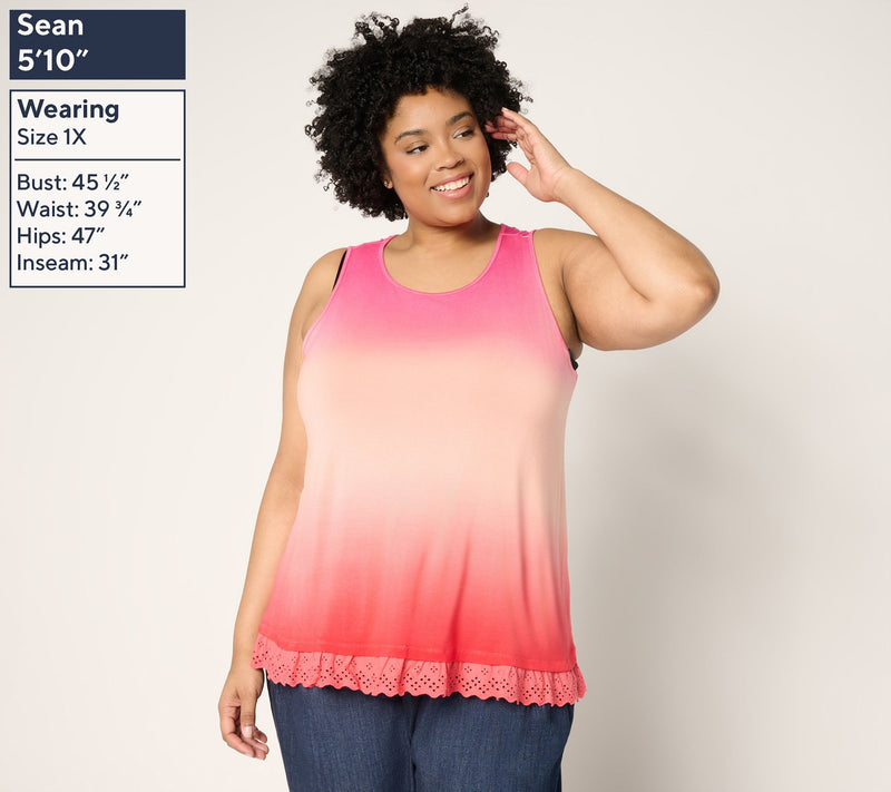 LOGO Layers by Lori Goldstein Knit Ombre Tank — View 4