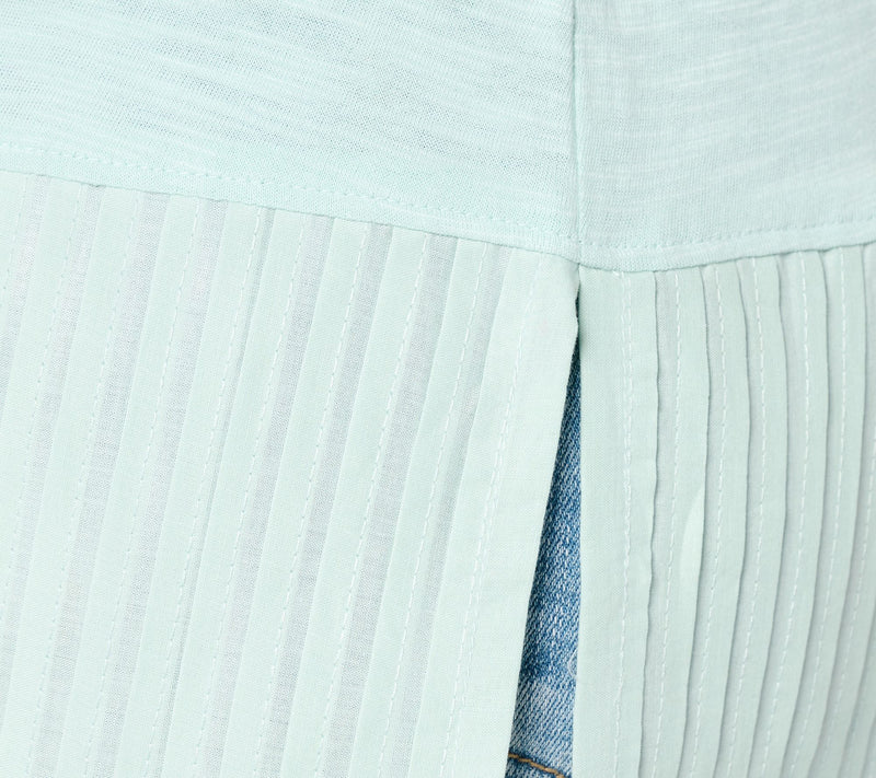LOGO Layers by Lori Goldstein 100% Cotton Tank with Pleated Trim — View 6