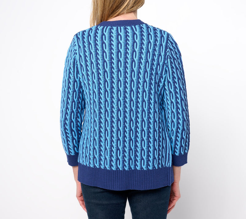 Isaac Mizrahi Live! Yacht Club Button Front Cardigan — View 4