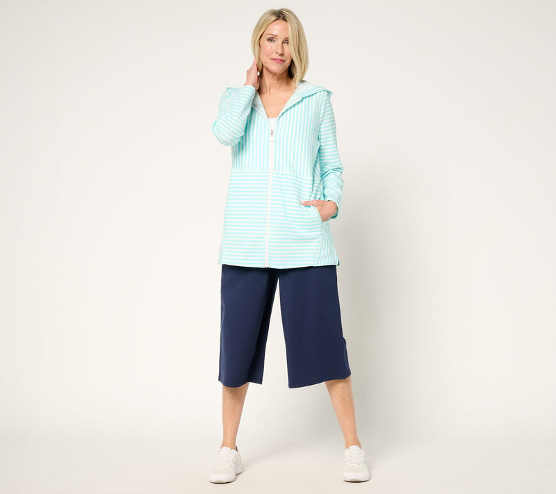 Sport Savvy Mixed Stripe Jacquard Knit Zip-Up Hoodie — View 3