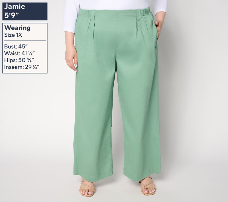 LOGO by Lori Goldstein Regular Textured Full Length Pants — View 8