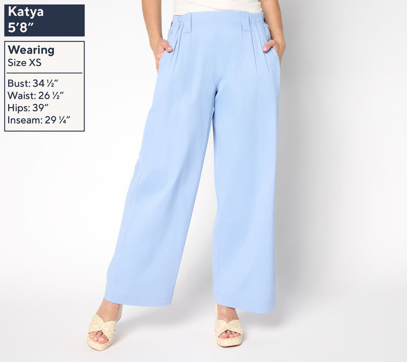 LOGO by Lori Goldstein Petite Textured Full Length Pants — View 11