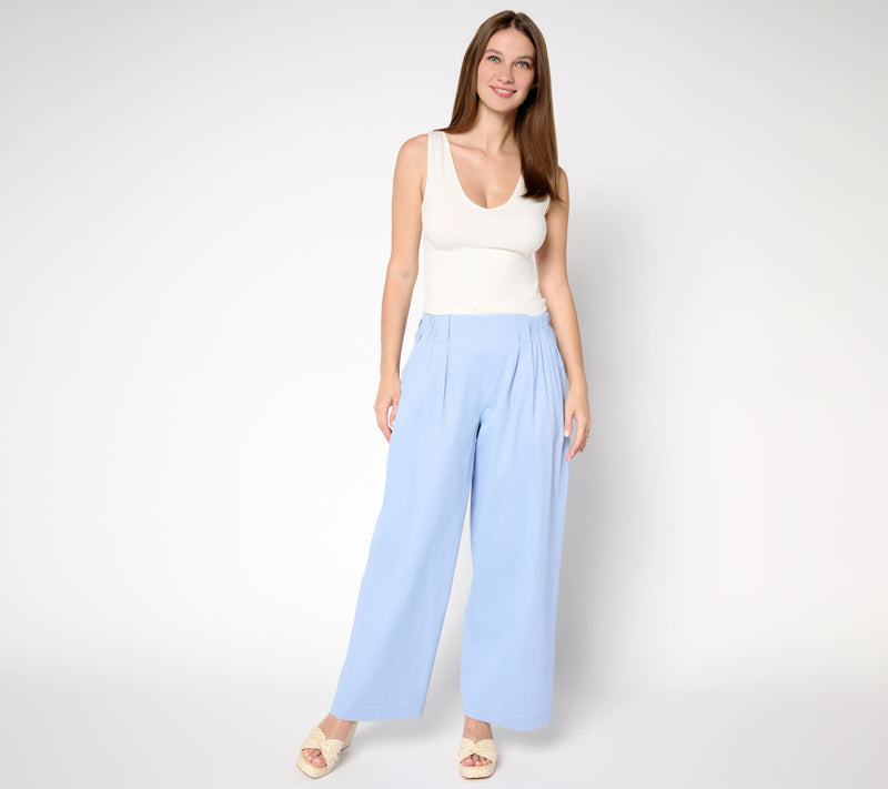 LOGO by Lori Goldstein Petite Textured Full Length Pants — View 13