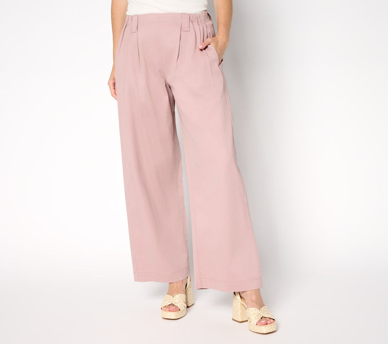 LOGO by Lori Goldstein Petite Textured Full Length Pants — View 9
