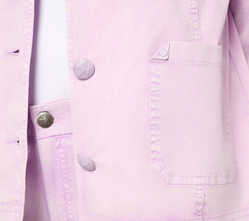 LOGO by Lori Goldstein Stone Wash Notched Collar Blazer — View 6